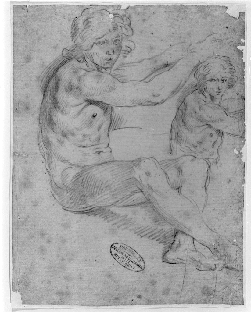 giovane nudo (disegno, opera isolata) di Cantarini Simone detto Pesarese (sec. XVII)