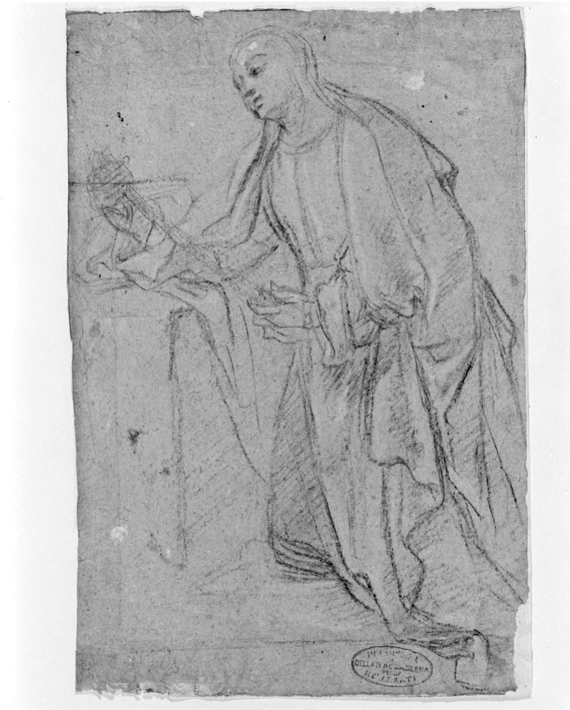 Madonna (disegno, elemento d'insieme) di Caccioli Giovan Battista (sec. XVII)