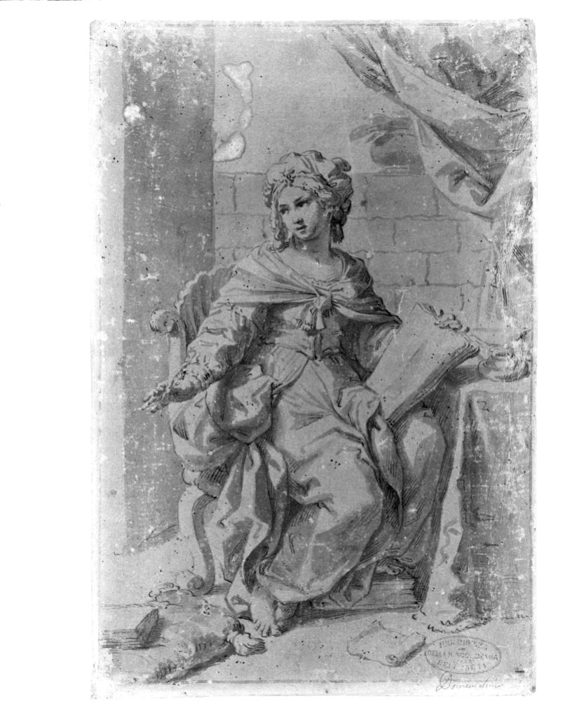 Sibilla Europea (disegno, opera isolata) di Pasinelli Lorenzo (secc. XVII/ XVIII)