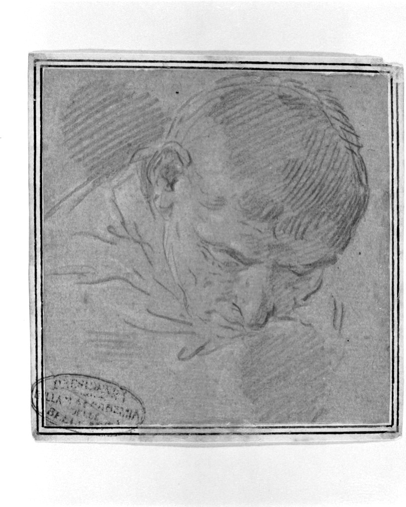 testa d'uomo (disegno, opera isolata) di Burrini Giovan Antonio (secc. XVII/ XVIII)