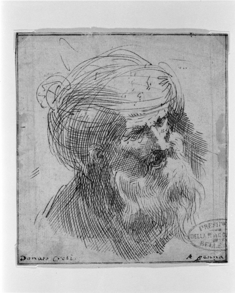 testa d'uomo con turbante (disegno, opera isolata) di Creti Donato (secc. XVII/ XVIII)