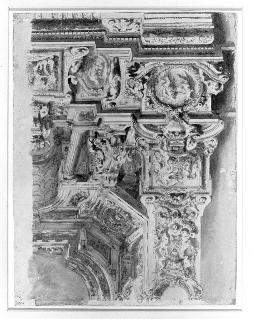 architettura (disegno, opera isolata) di Galli Francesco detto Bibiena (attribuito) (secc. XVII/ XVIII)
