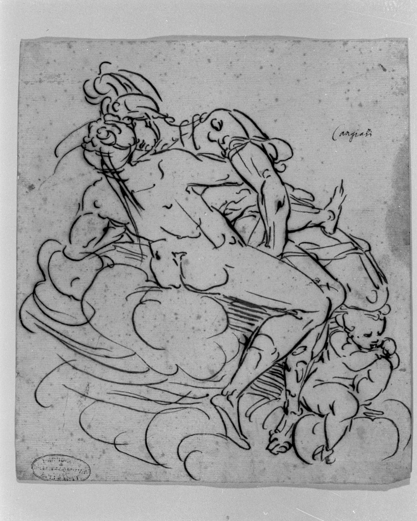 Marte e Venere (disegno, opera isolata) di Cambiaso Luca (attribuito) (seconda metà sec. XVI)