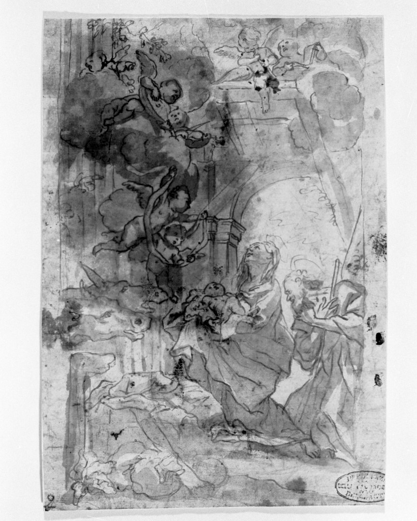 presepio (disegno, opera isolata) di Piola Domenico (attribuito) (seconda metà sec. XVII)