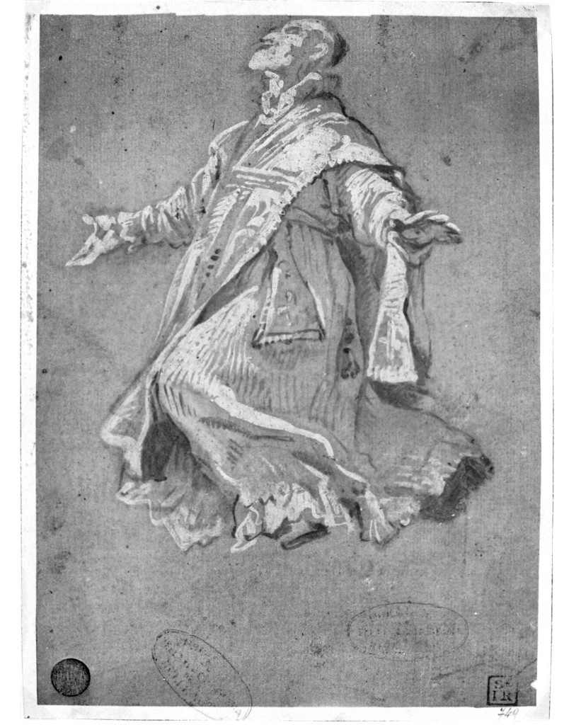 vescovo (disegno, opera isolata) - ambito italiano (seconda metà sec. XVII)