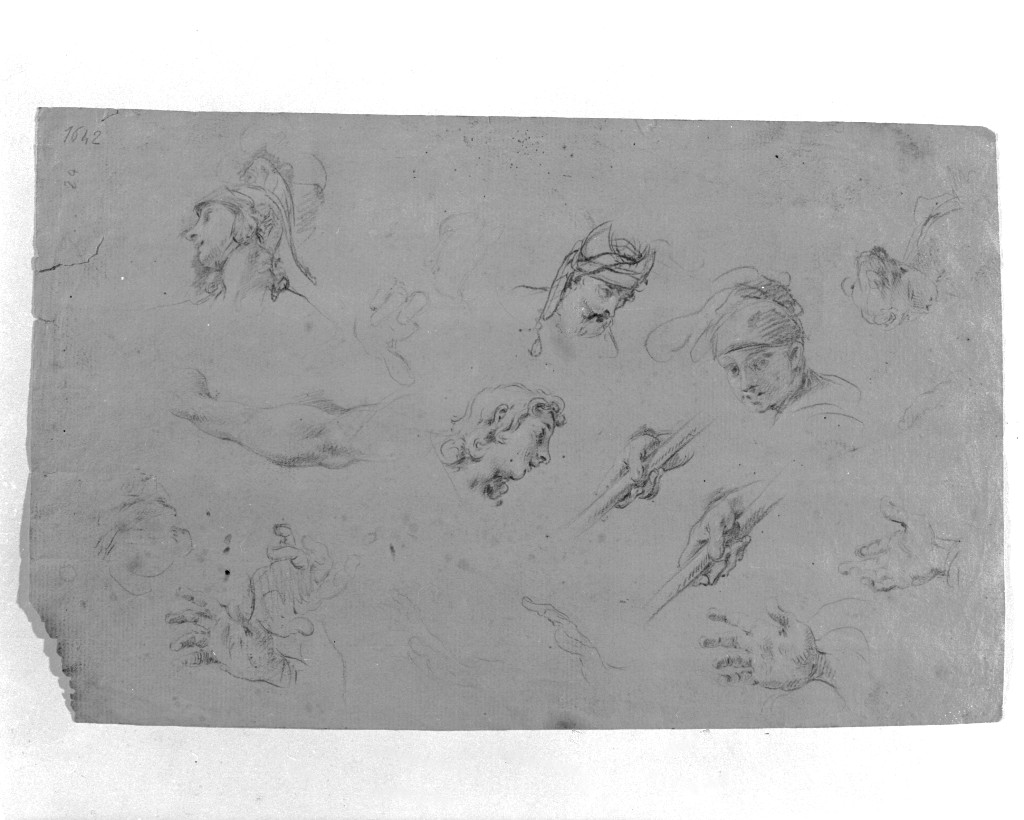 studio di parti anatomiche (disegno, opera isolata) di Pittoni Giovanni Battista (secc. XVII/ XVIII)