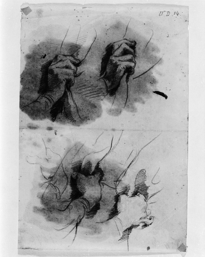 studio di parti anatomiche (disegno, opera isolata) di Pittoni Giovanni Battista (secc. XVII/ XVIII)