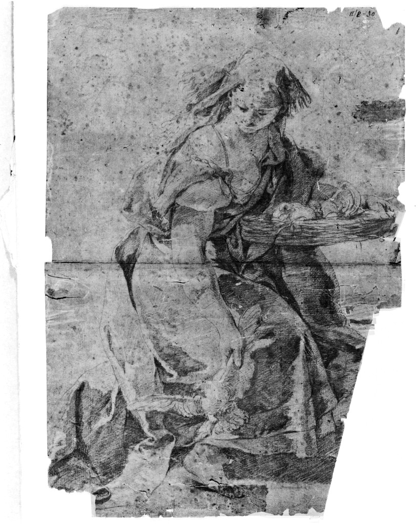 figura femminile di offerente (disegno, opera isolata) di Pittoni Giovanni Battista (sec. XVIII)