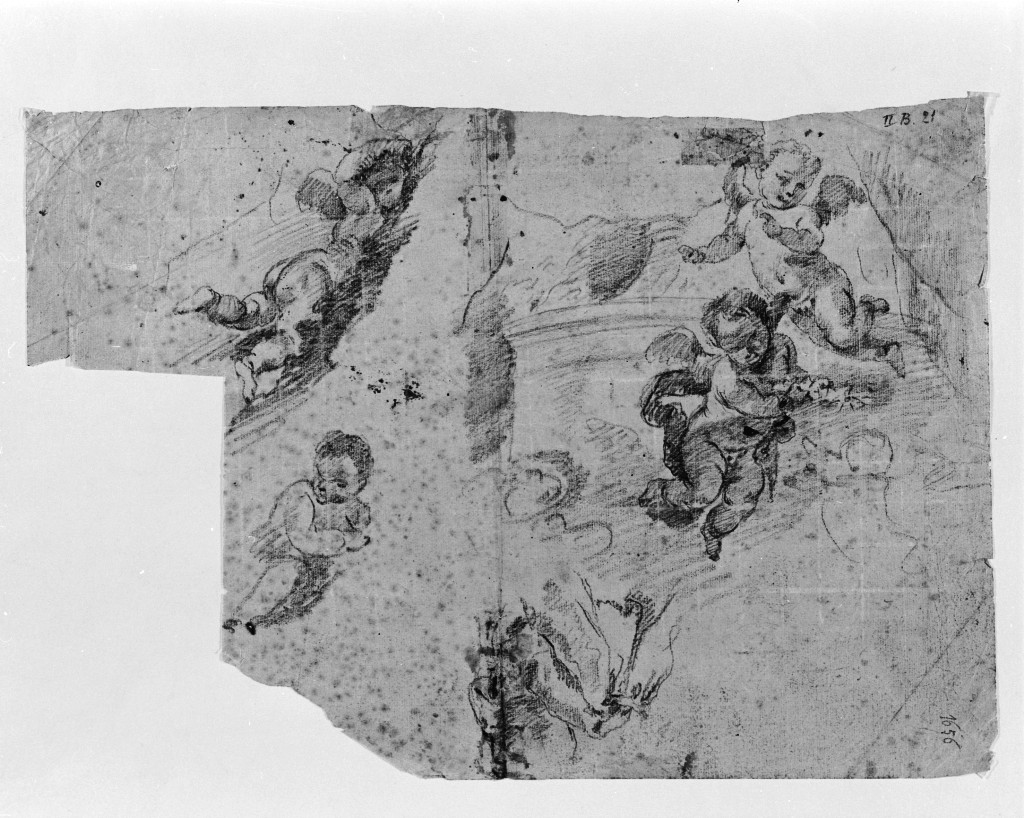 putti alati (disegno, elemento d'insieme) di Pittoni Giovanni Battista (scuola) (sec. XVIII)