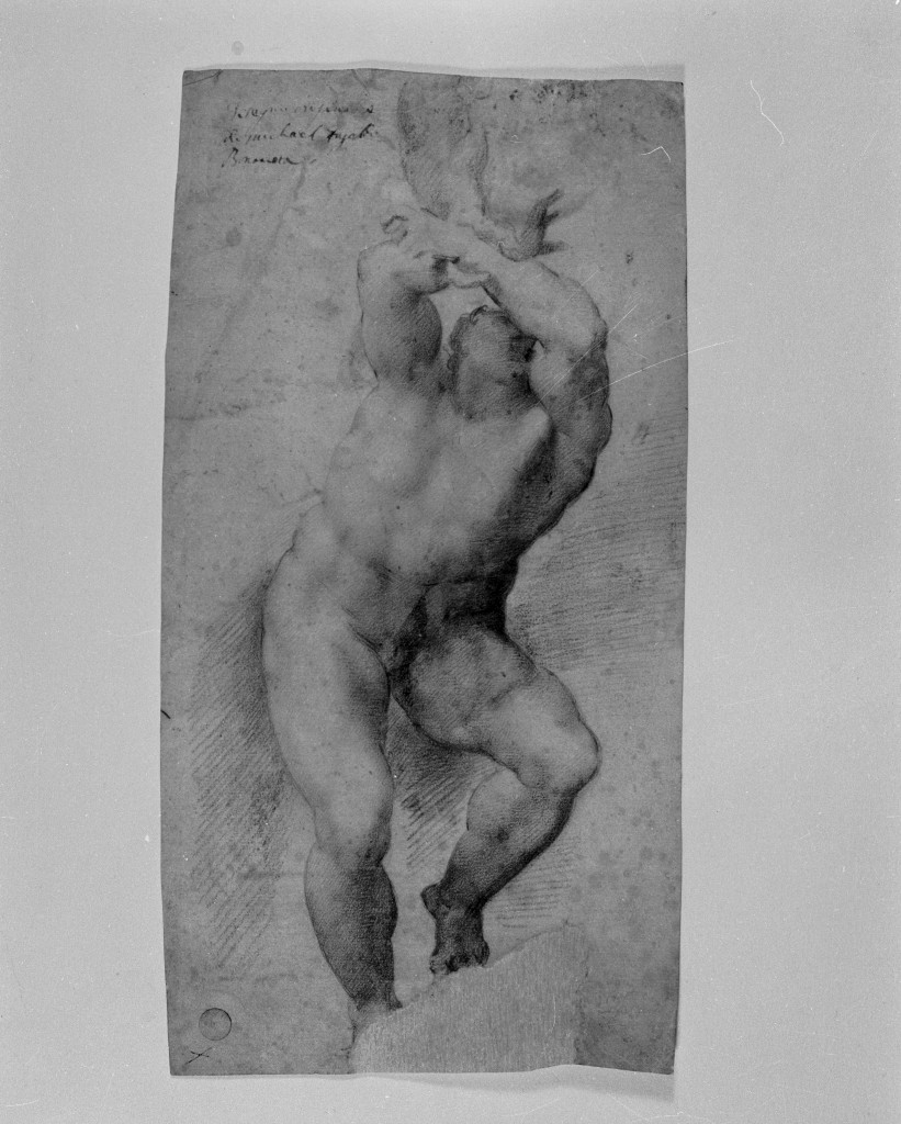 Dannato, giovane nudo (disegno) - ambito tosco-romano (fine sec. XVI)