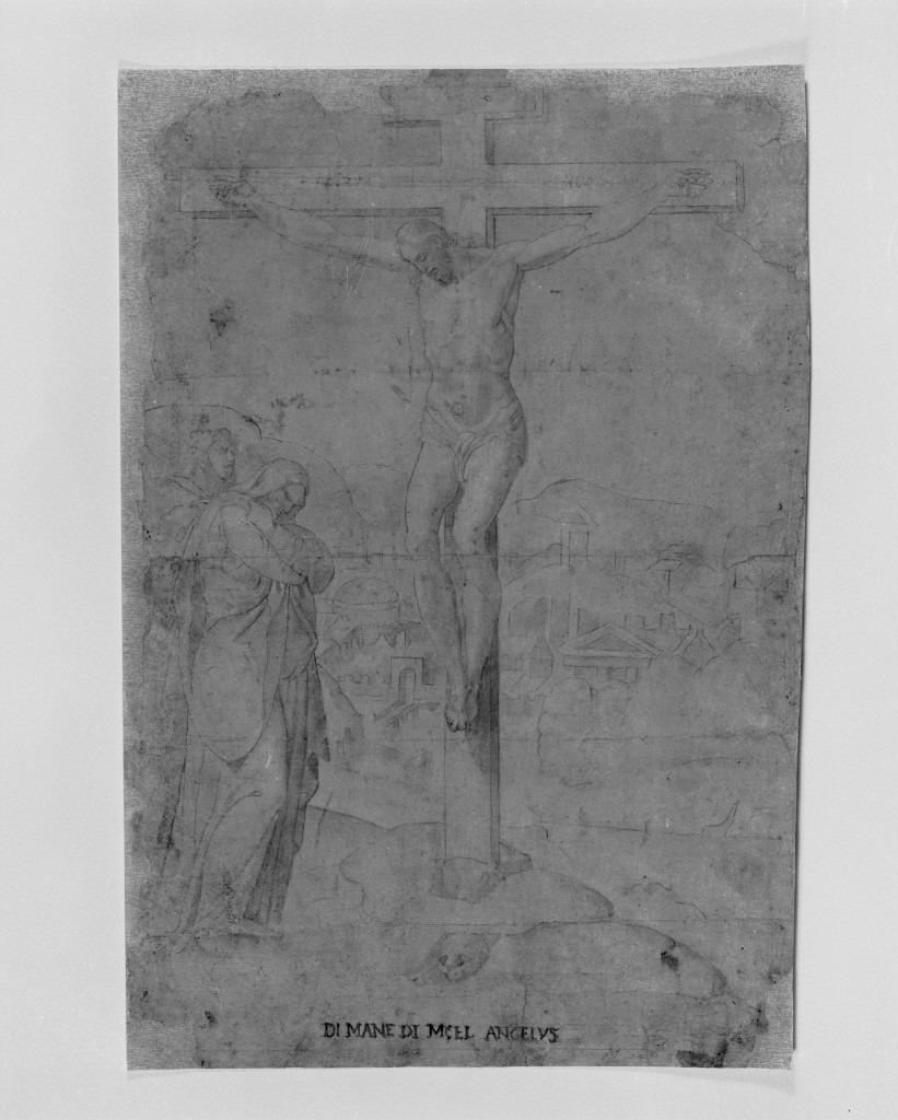 crocifissione di Cristo (disegno, opera isolata) - ambito tosco-romano (sec. XVI)