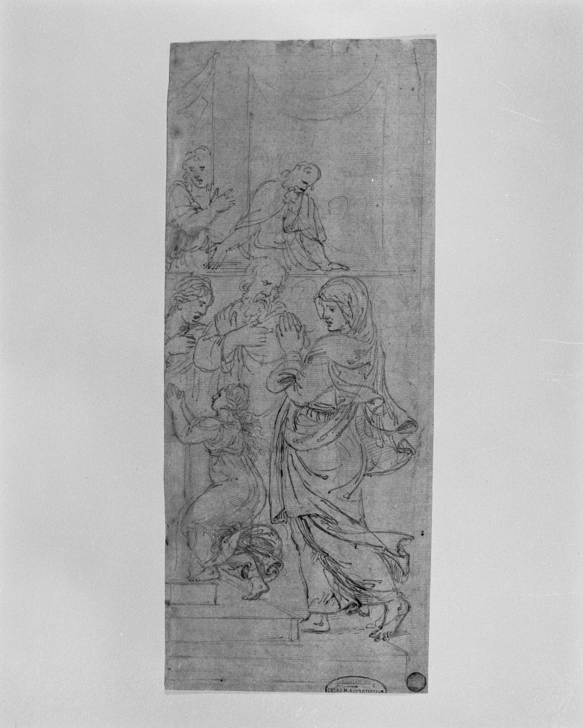 presentazione di Maria Vergine al tempio (disegno) di Pippi Giulio detto Giulio Romano (attribuito) (sec. XVI)