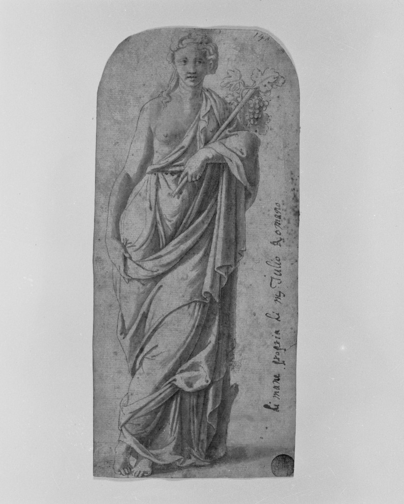 figura allegorica femminile (disegno, opera isolata) di Pippi Giulio detto Giulio Romano (attribuito) (metà sec. XVI)