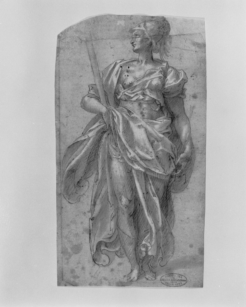 Minerva (disegno, opera isolata) - ambito romano (sec. XVI)
