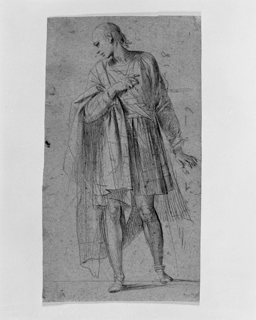 giovane ammantato (disegno, insieme) di Cesari Giuseppe detto Cavalier d'Arpino (attribuito) (sec. XVII)