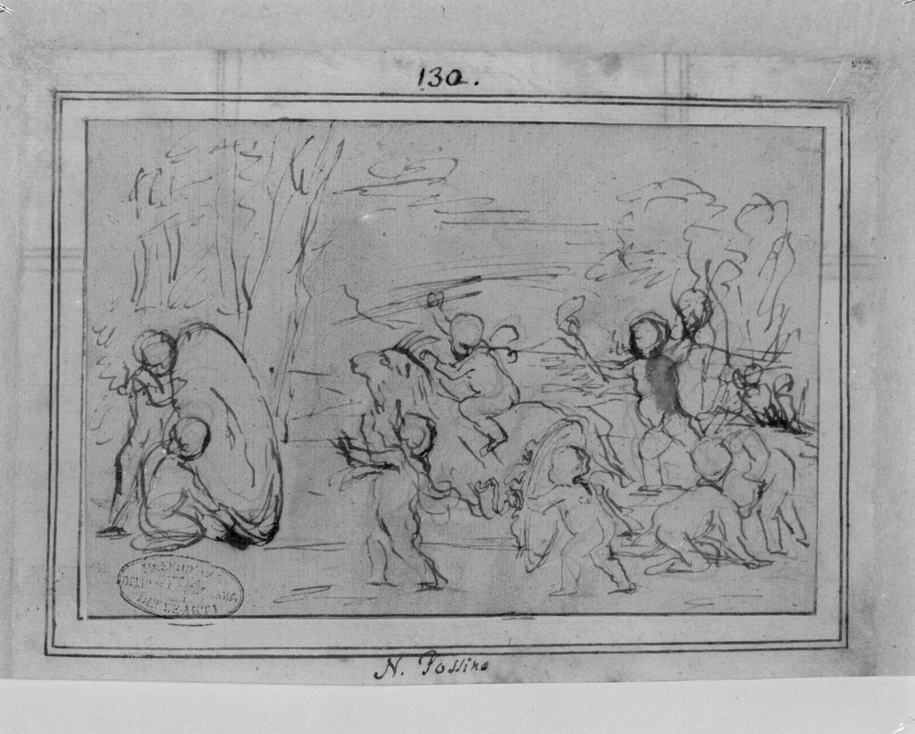 baccanale (disegno, opera isolata) di Poussin Nicolas (scuola) (prima metà sec. XVII)