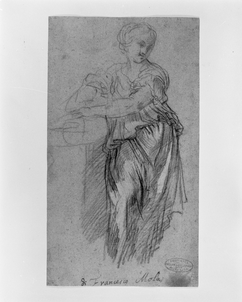 Rebecca al pozzo (disegno, opera isolata) di Mola Pier Francesco (attribuito) (sec. XVII)
