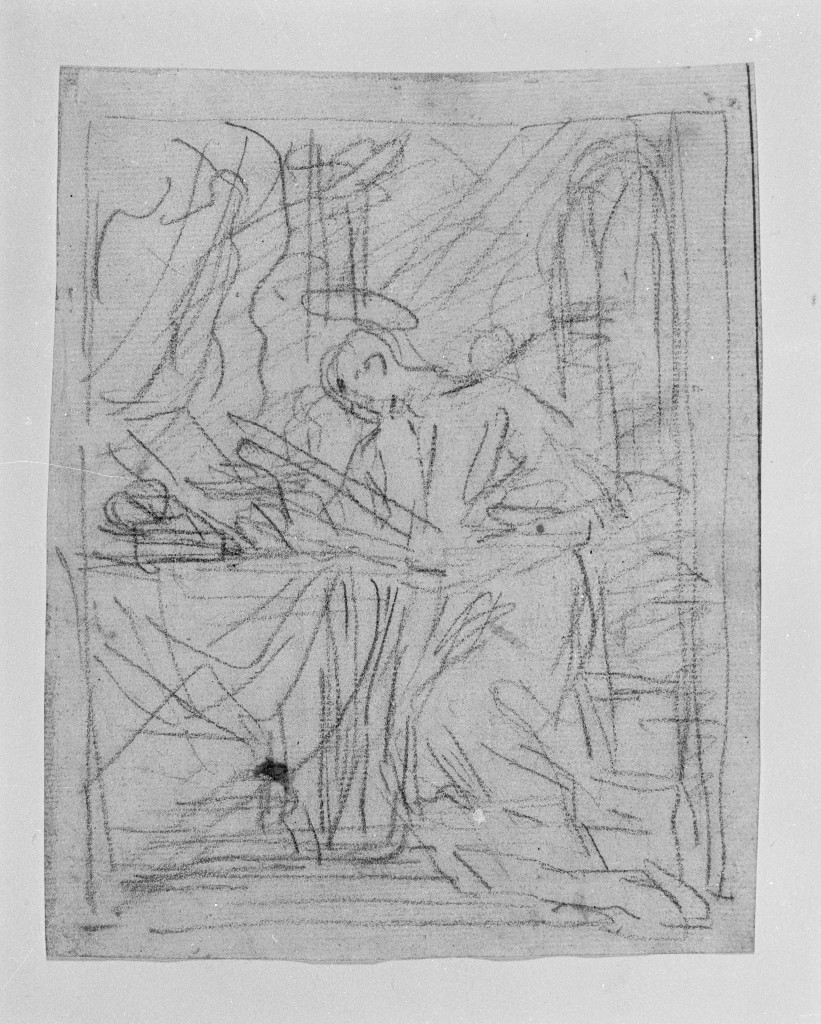 Studio per il beato Toribio in preghiera, Santo in preghiera (disegno, opera isolata) di Maratta Carlo (attribuito) (sec. XVII)