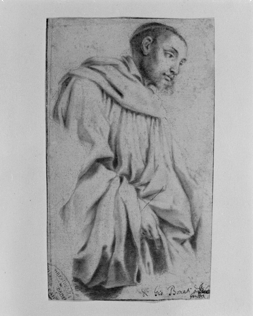 Santo monaco (disegno, opera isolata) di Bonatti Giovanni (attribuito) (sec. XVII)