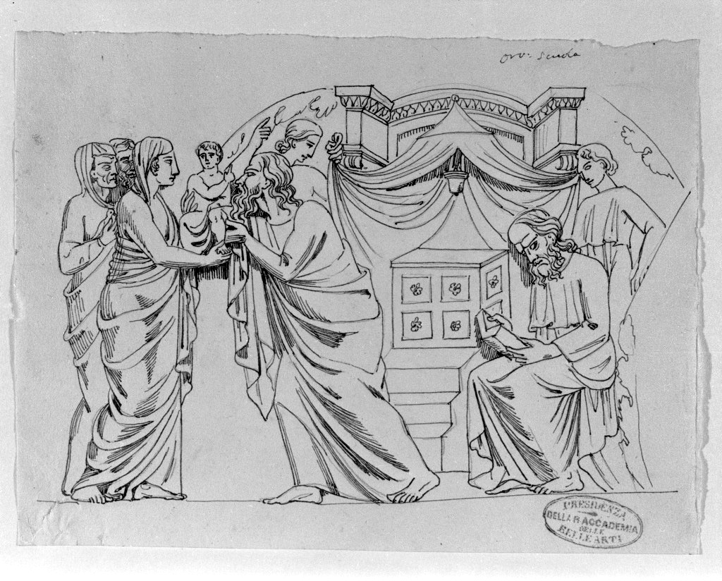 Presentazione al tempio, presentazione di Gesù al tempio (disegno, opera isolata) di De Superville Pierre Davide Humbert (sec. XVIII)
