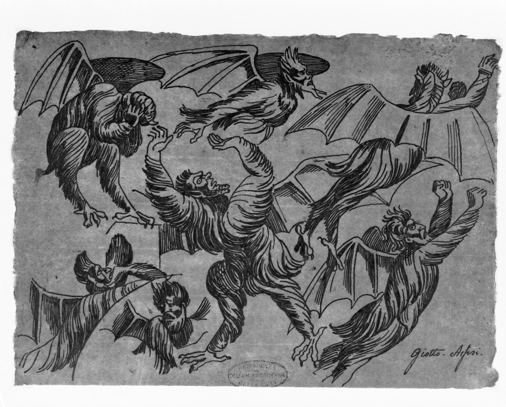 Cacciata dei demoni da Arezzo, demoni (disegno, opera isolata) di De Superville Pierre Davide Humbert (sec. XVIII)