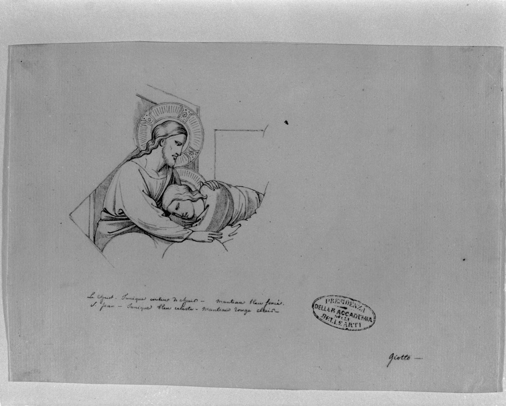 Cristo con San Giovanni Evangelista chinato sul suo petto (disegno, opera isolata) di De Superville Pierre Davide Humbert (sec. XVIII)