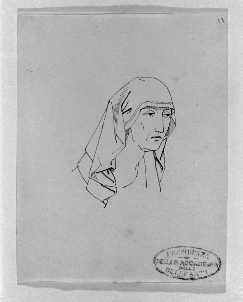 testa di donna (disegno, opera isolata) di De Superville Pierre Davide Humbert (sec. XVIII)
