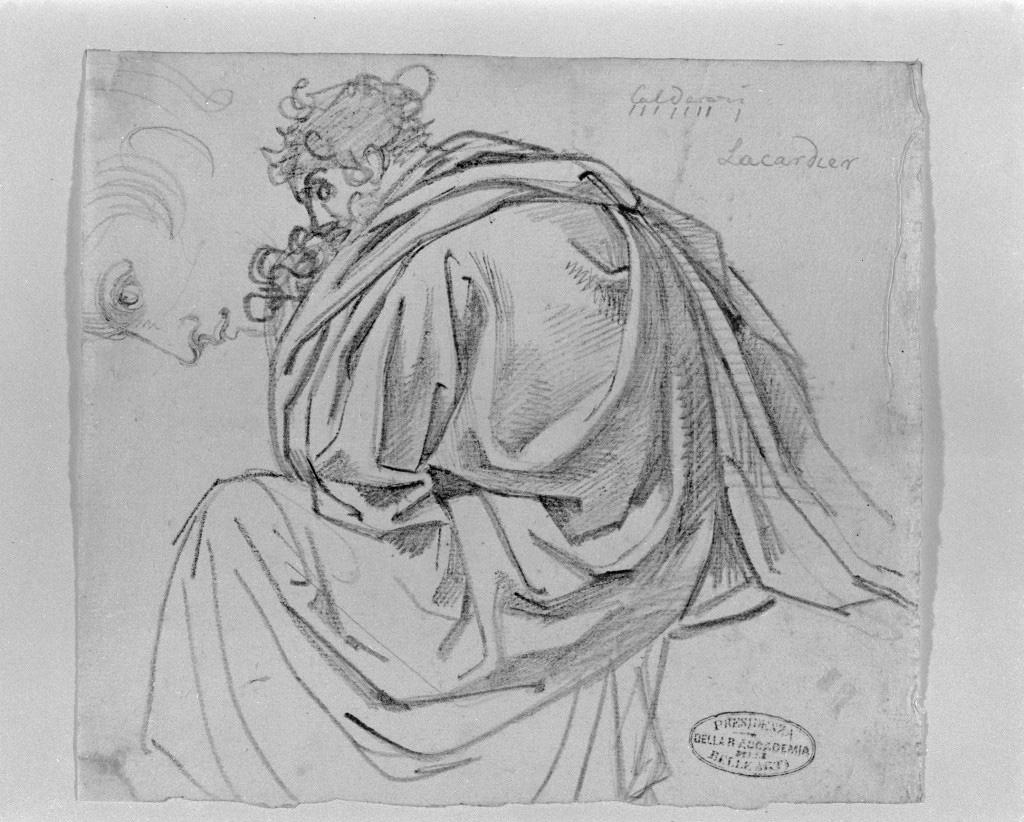 figura maschile (disegno, opera isolata) di De Superville Pierre Davide Humbert (sec. XVIII)