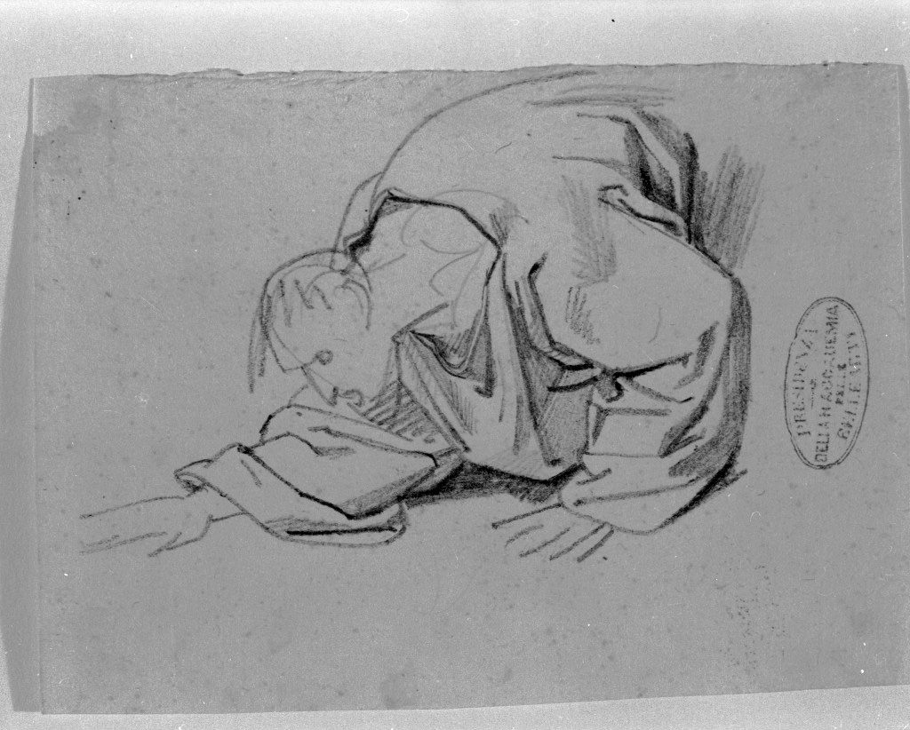 figura maschile (disegno, opera isolata) di De Superville Pierre Davide Humbert (sec. XVIII)