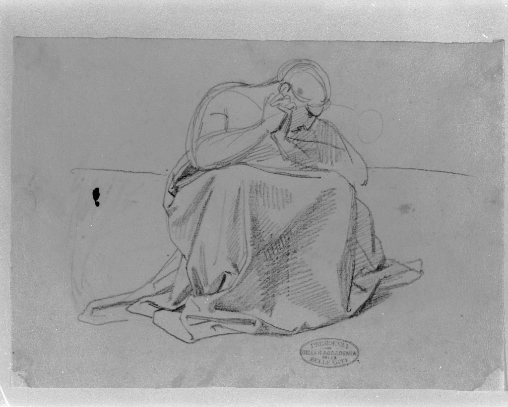 figura femminile seduta (disegno, opera isolata) di De Superville Pierre Davide Humbert (sec. XVIII)