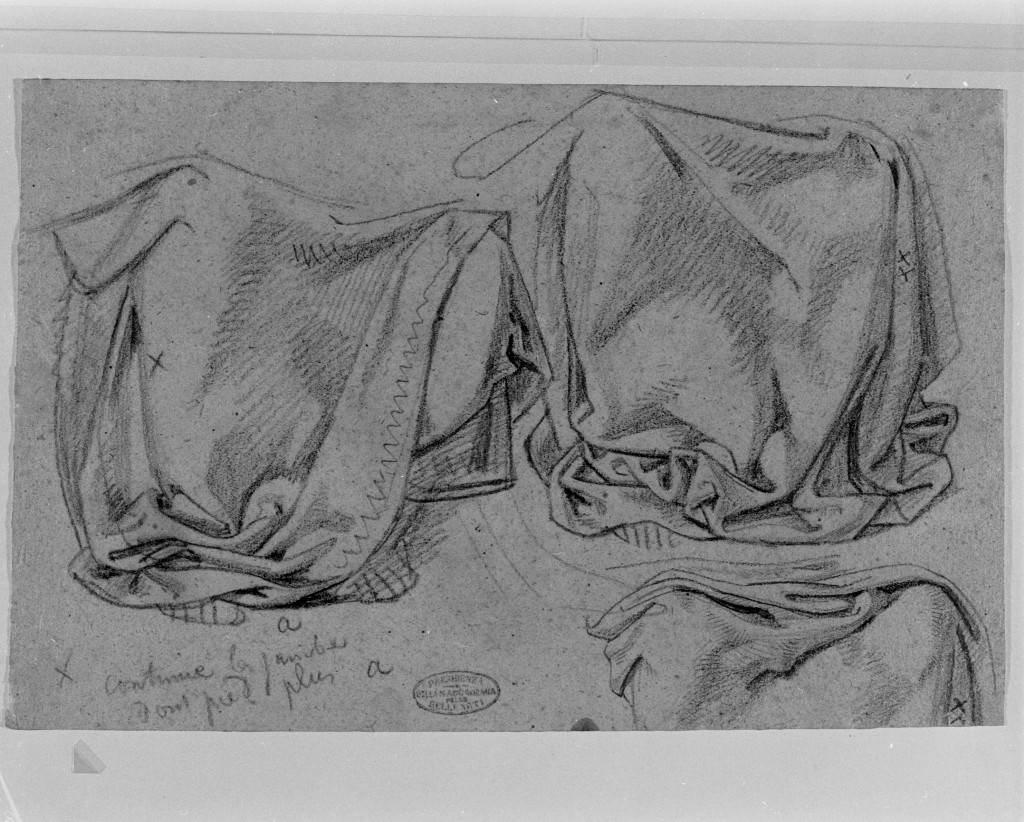 studio di panneggio (disegno) di De Superville Pierre Davide Humbert (sec. XVIII)