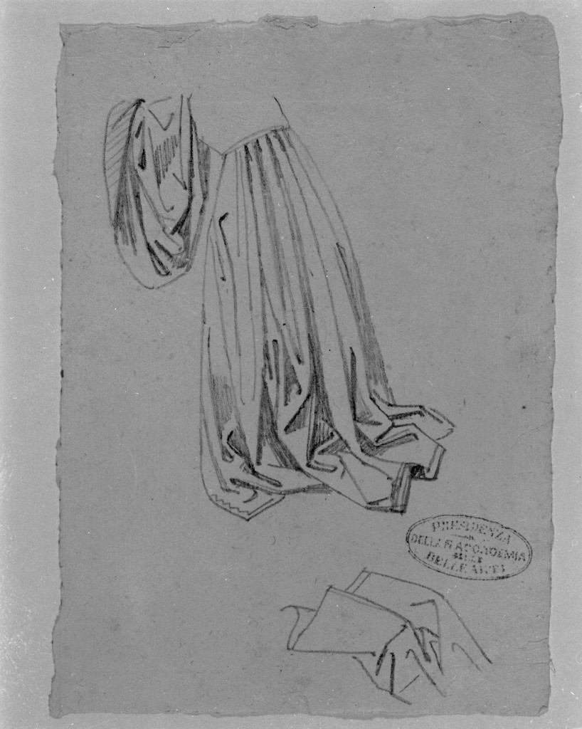 studio di panneggio (disegno, opera isolata) di De Superville Pierre Davide Humbert (secc. XVIII/ XIX)