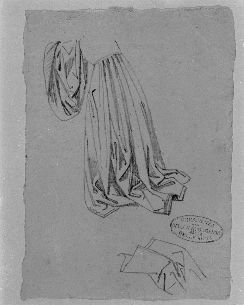 studio di panneggio (disegno, opera isolata) di De Superville Pierre Davide Humbert (secc. XVIII/ XIX)