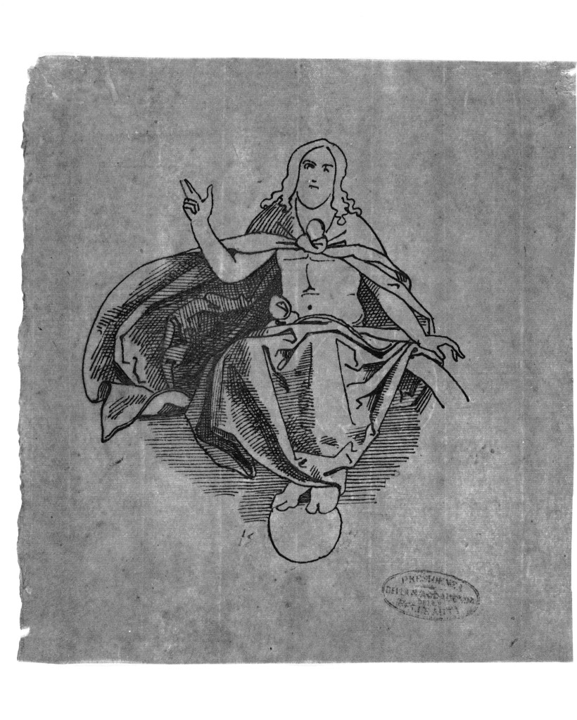 Cristo benedicente (disegno, opera isolata) di De Superville Pierre Davide Humbert (secc. XVIII/ XIX)
