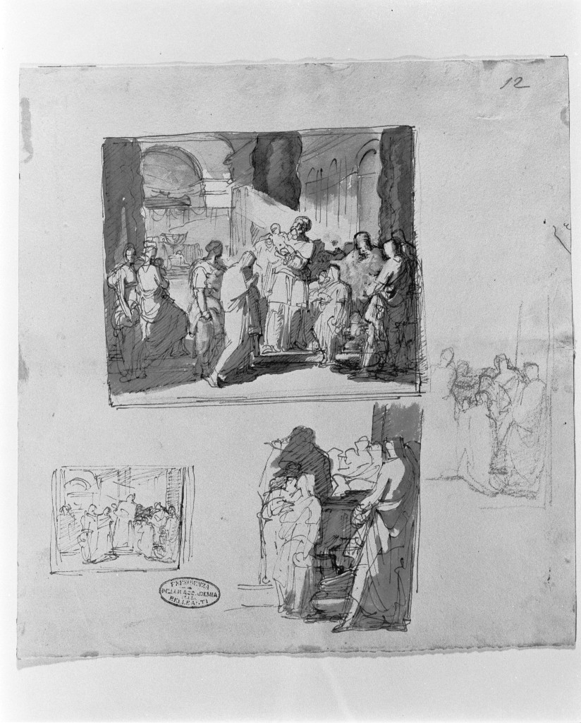 presentazione di Gesù al tempio (disegno, opera isolata) di De Superville Pierre Davide Humbert (secc. XVIII/ XIX)