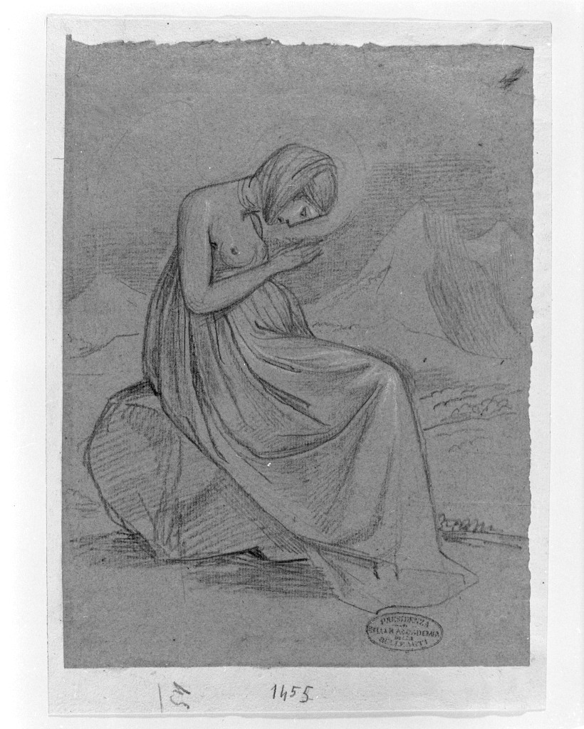 figura femminile seduta (disegno, opera isolata) di De Superville Pierre Davide Humbert (sec. XVIII)