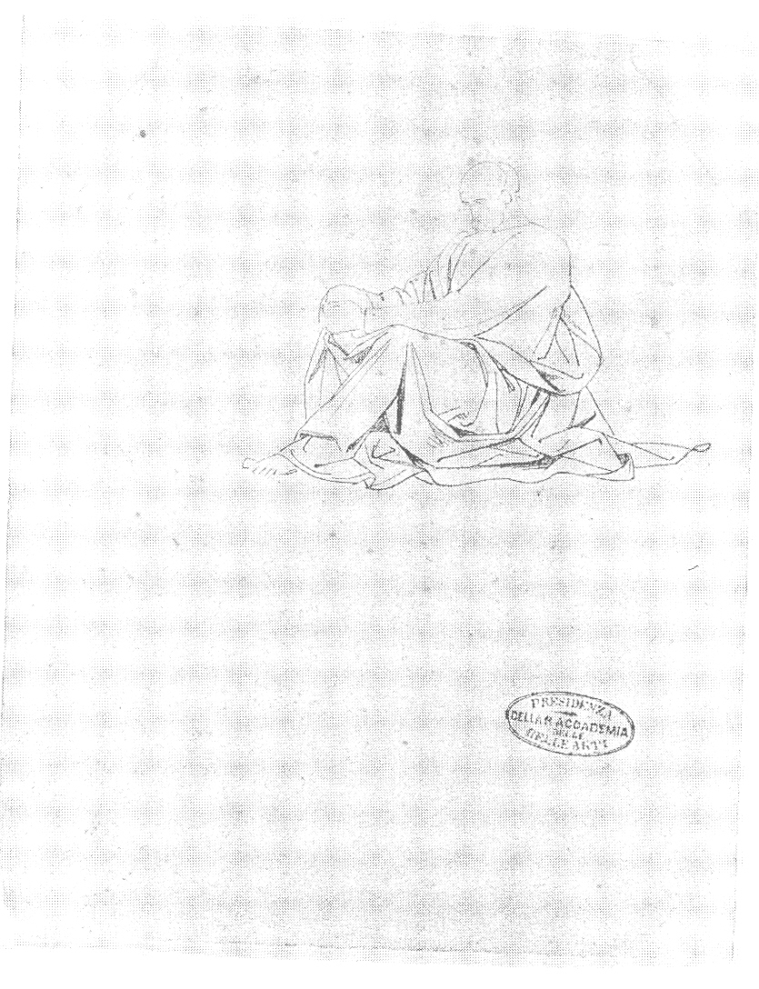 figura maschile seduta (disegno, opera isolata) di De Superville Pierre Davide Humbert (secc. XVIII/ XIX)