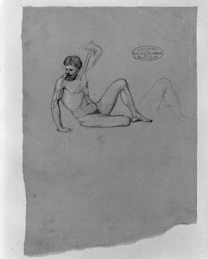 figura maschile seduta (disegno, opera isolata) di De Superville Pierre Davide Humbert (secc. XVIII/ XIX)