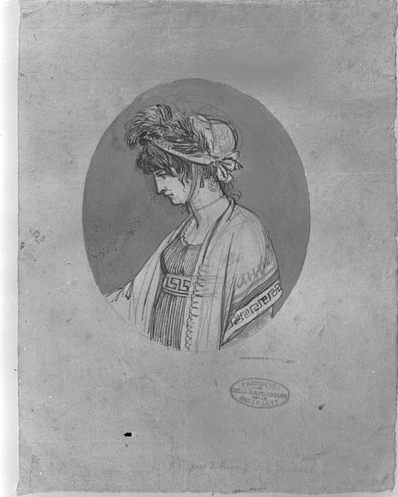 ritratto di donna (disegno, opera isolata) di De Superville Pierre Davide Humbert (secc. XVIII/ XIX)
