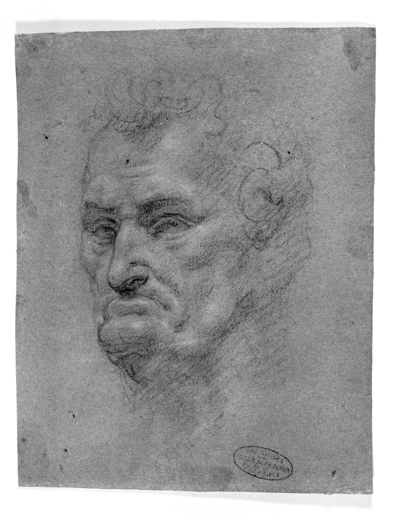 ritratto d'uomo (disegno, elemento d'insieme) di Figino Giovanni Ambrogio (attribuito) (seconda metà sec. XVI)