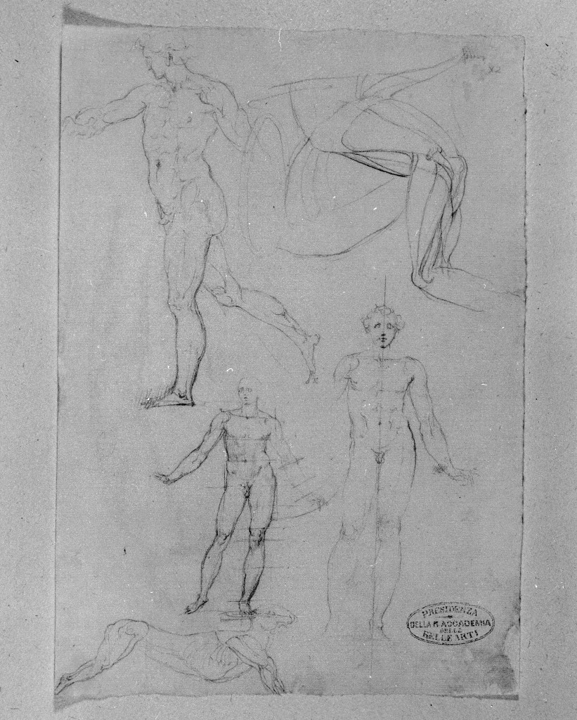 figura maschile (disegno, elemento d'insieme) di Figino Giovanni Ambrogio (attribuito) (seconda metà sec. XVI)