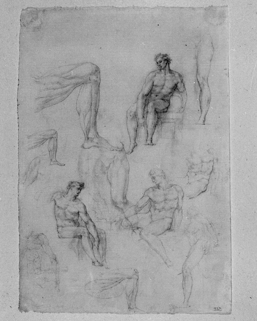 figure maschili (disegno, insieme) di Figino Giovanni Ambrogio (attribuito) (seconda metà sec. XVI)