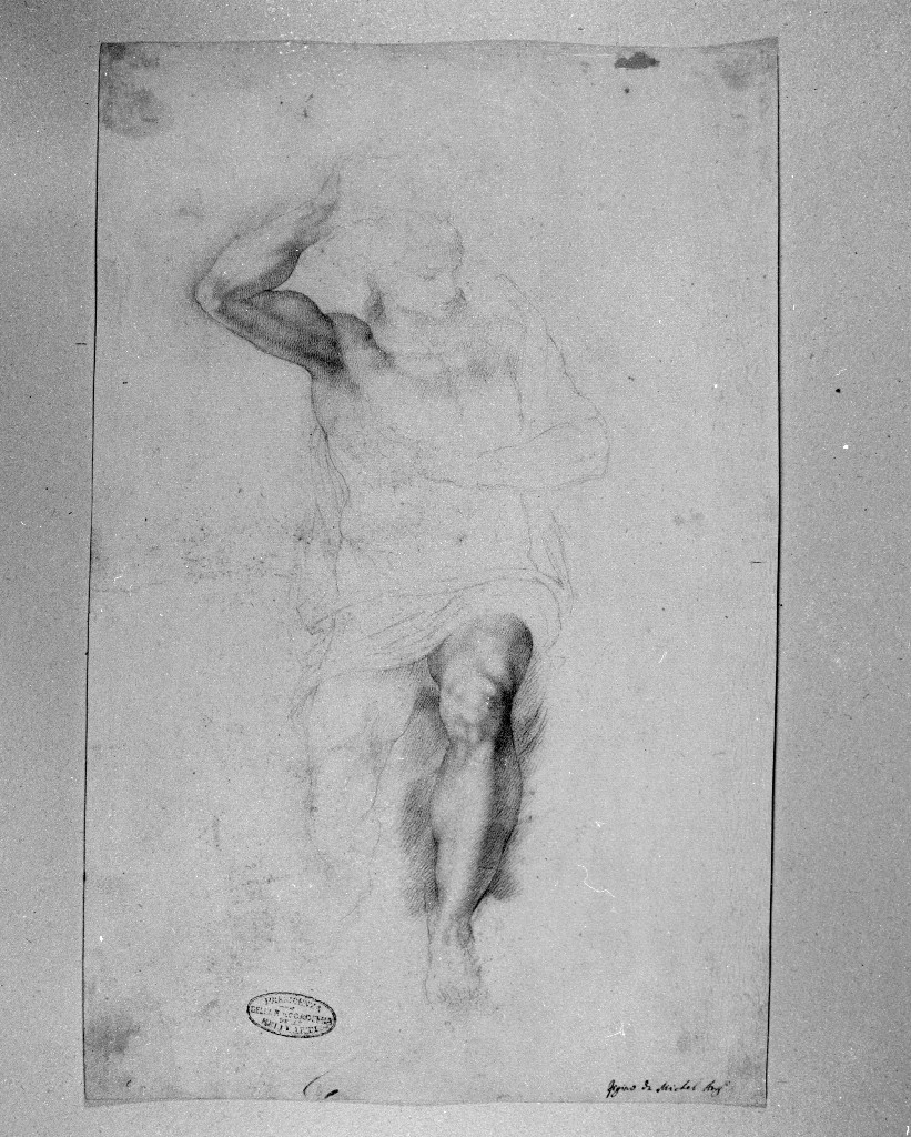 figura maschile (disegno, opera isolata) di Figino Giovanni Ambrogio (attribuito) (seconda metà sec. XVI)