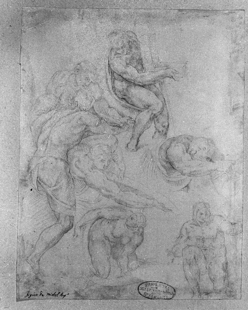 figure maschili (disegno, opera isolata) di Figino Giovanni Ambrogio (attribuito) (seconda metà sec. XVI)