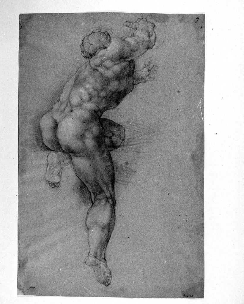 figura maschile (disegno, insieme) di Figino Giovanni Ambrogio (attribuito) (seconda metà sec. XVI)