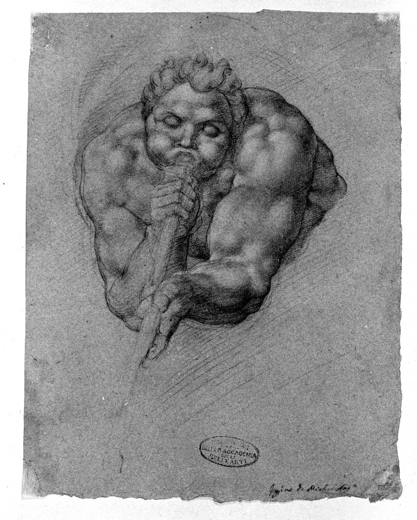 figura maschile (disegno, opera isolata) di Figino Giovanni Ambrogio (attribuito) (seconda metà sec. XVI)