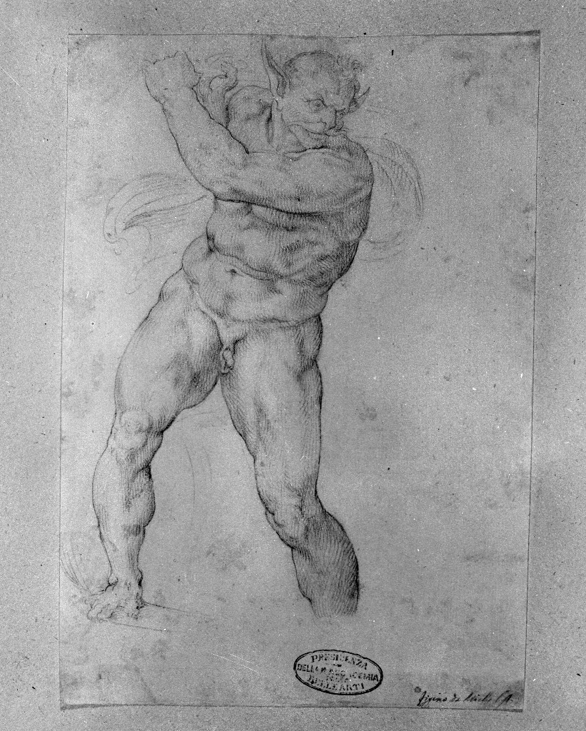 figura maschile (disegno, opera isolata) di Figino Giovanni Ambrogio (attribuito) (seconda metà sec. XVI)