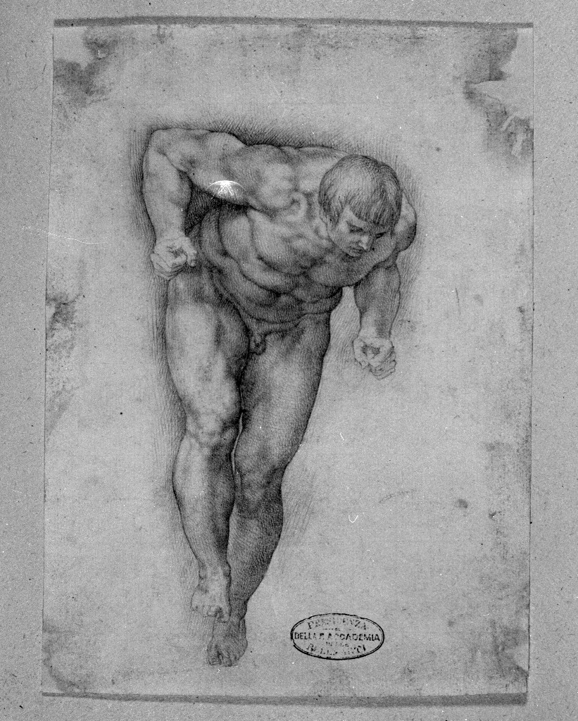 figura maschile (disegno, opera isolata) di Figino Giovanni Ambrogio (attribuito) (seconda metà sec. XVI)
