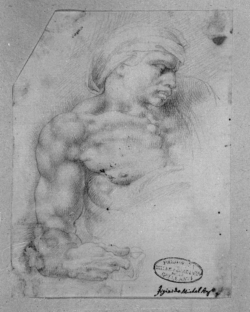 figura maschile (disegno, opera isolata) di Figino Giovanni Ambrogio (attribuito) (seconda metà sec. XVI)