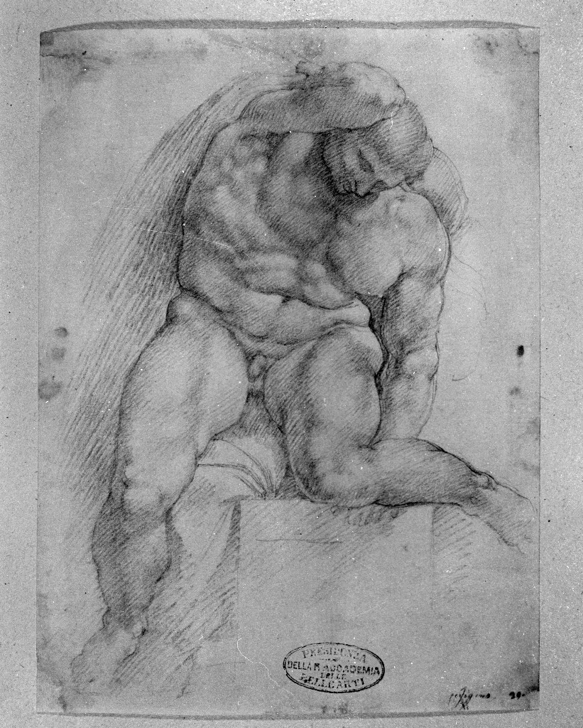 figura maschile (disegno, opera isolata) di Figino Giovanni Ambrogio (attribuito) (seconda metà sec. XVI)